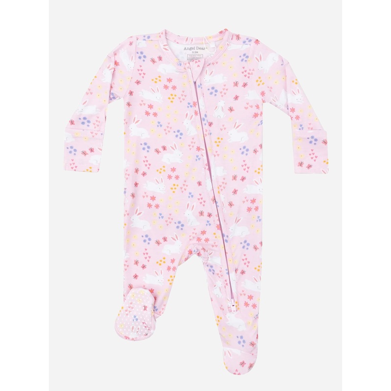Angel Dear Baby Girls’ 2-Way Zipper Ruffle Back Footie