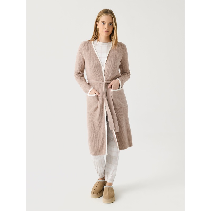 Barefoot Dreams Women’s CozyChic Lite Contrast Ribbed Robe
