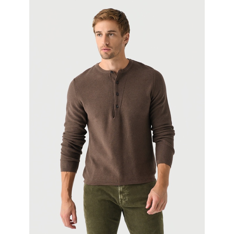 Billy Reid Men’s Piqu Louis Henley Sweater
