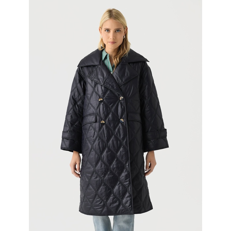 GANNI Women’s Shiny Quilt Coat