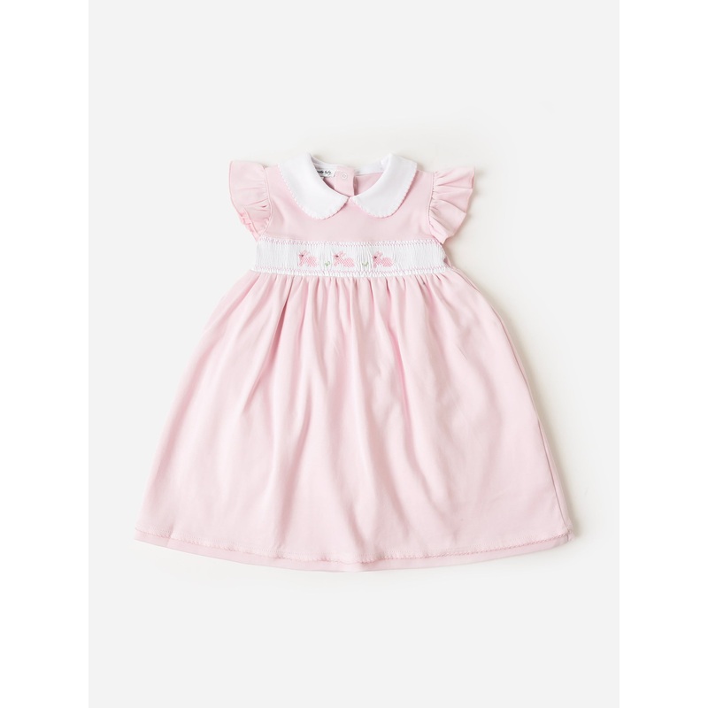 Magnolia Baby Girls’ Pastel Bunny Classics Smocked Dress