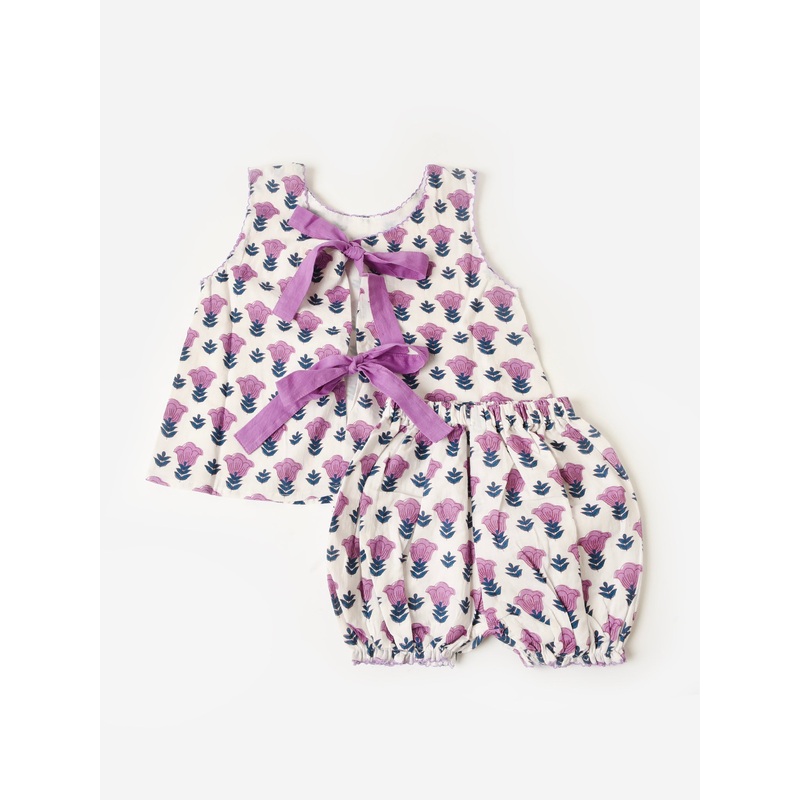 Sur La Vague Baby Girls’ Wisteria Bloomer Set