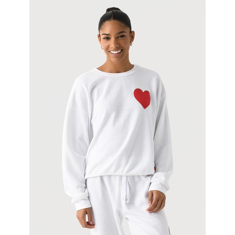 Aviator Nation Women’s Heart Stitch Crew Sweatshirt