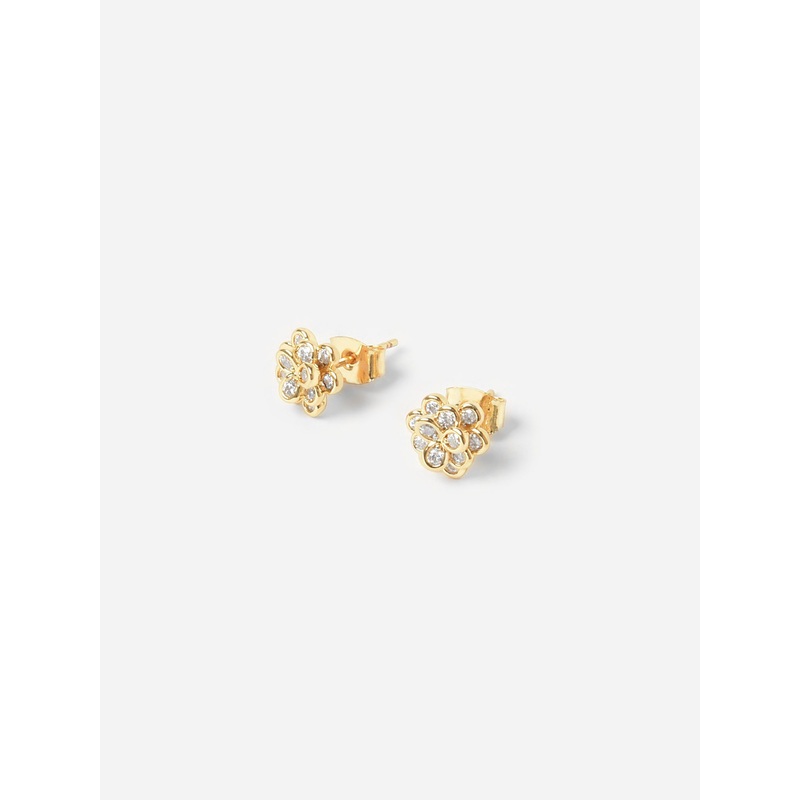 TAI 3D Cubic Zirconia Flower Stud Earrings