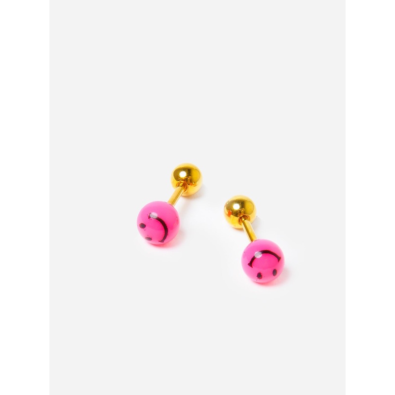 TAI Colored Smiley Face Stud Earrings
