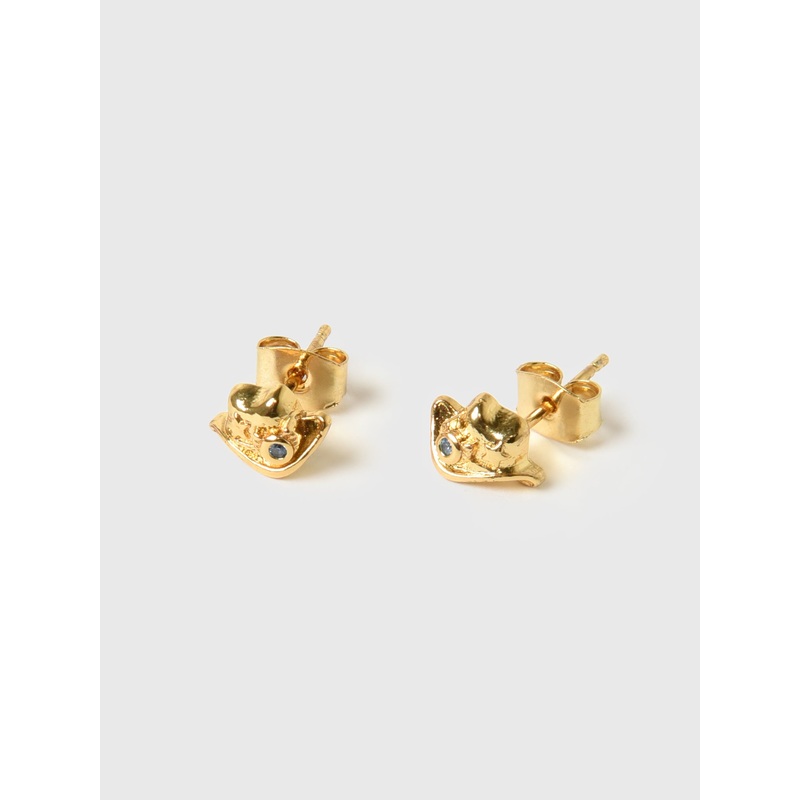 TAI Cowboy Hat Stud Earrings|O/S|GOLD