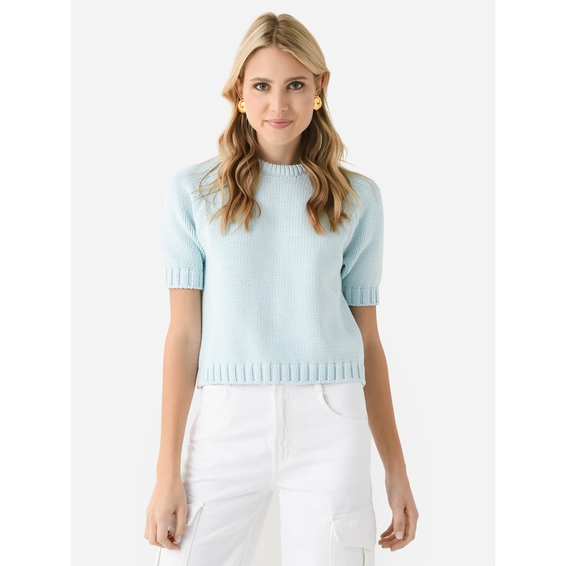 White + Warren Women’s Cotton Rope Crewneck Sweater