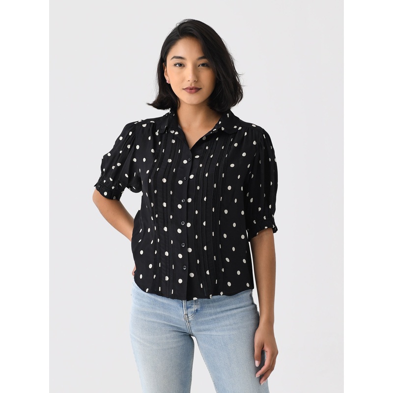 Trovata Women’s Gemma Blouse|XS|S|M|L|BLACK POLKA DOTS