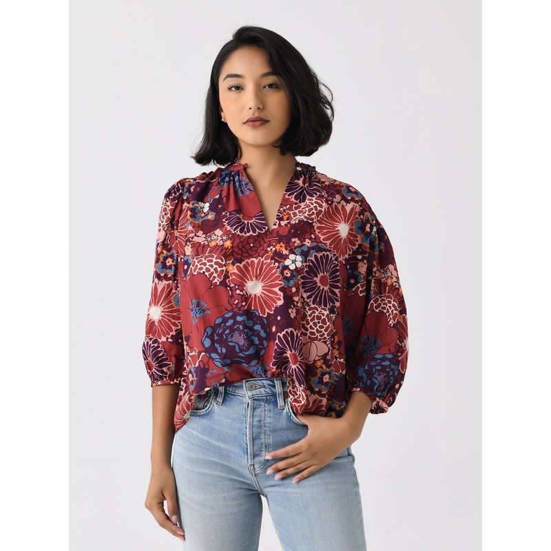 Trovata Women’s Orly Blouse|XS|S|M|L|BERRY BLOOM
