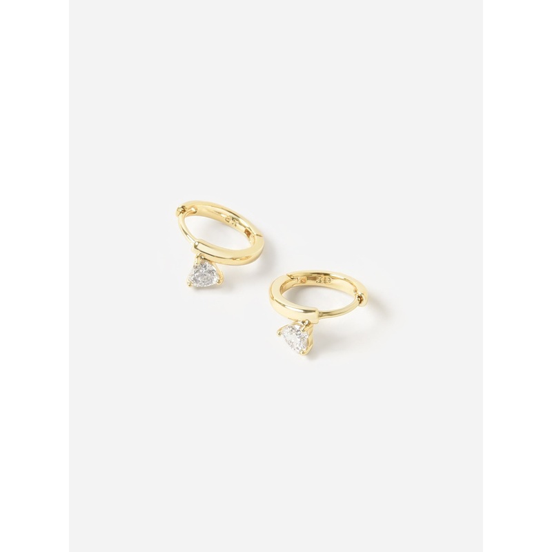 Alexa Leigh Women’s Crystal Heart Huggie Earrings