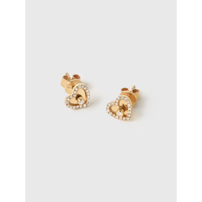 Francie B. Diamond Heart Stud Earrings