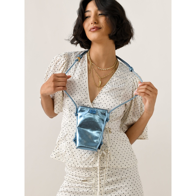 GANNI Metallic Bou Crossbody Bag