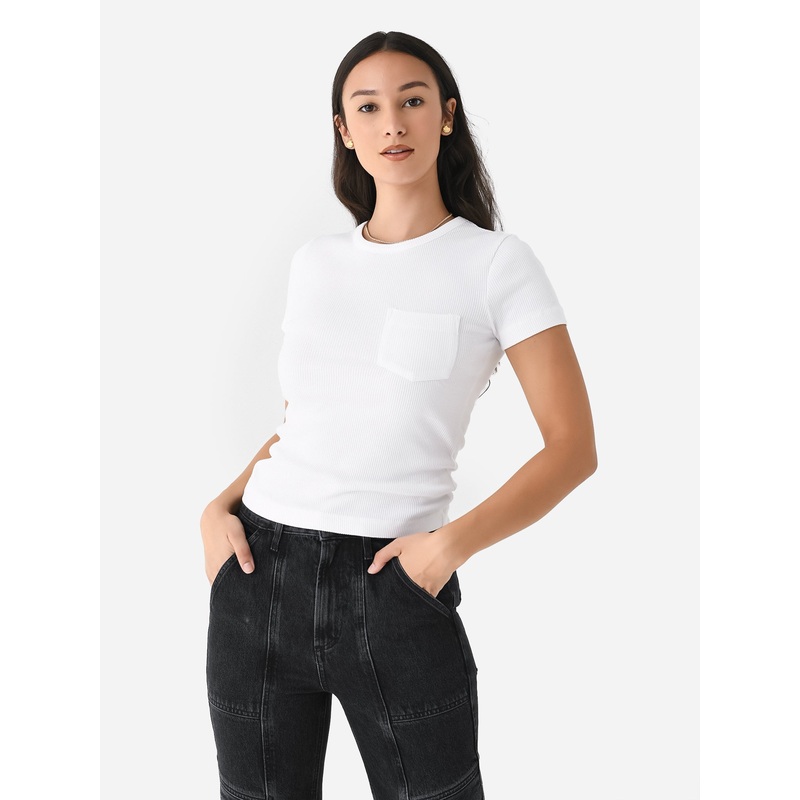 Agolde Women’s Arlo Rib Pocket Tee