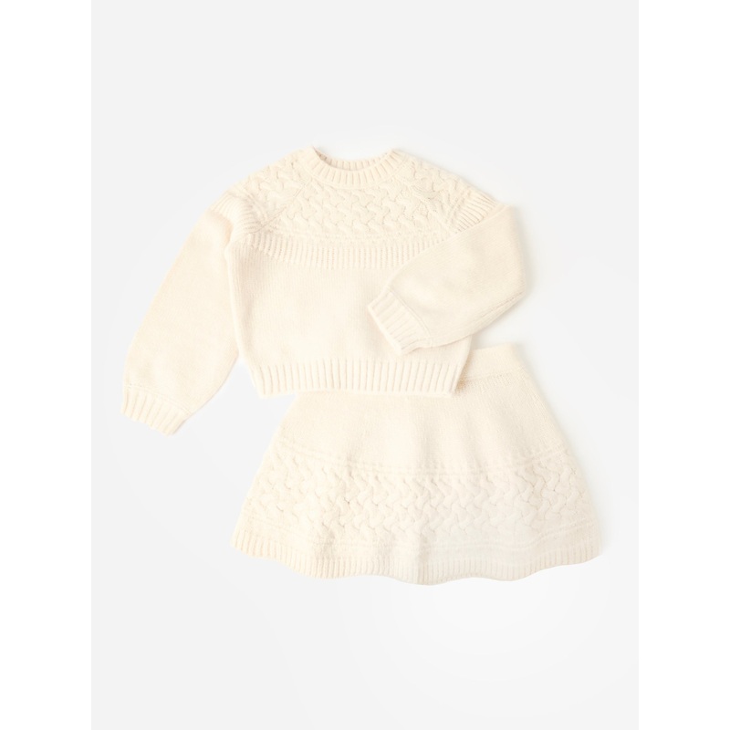 Mayoral Girls’ Tricot Sweater And Skirt Set