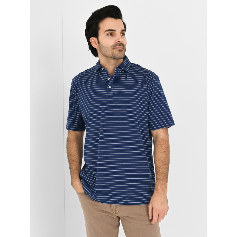 Peter Millar Crown Comfort Men’s Harp Stripe Cotton Polo