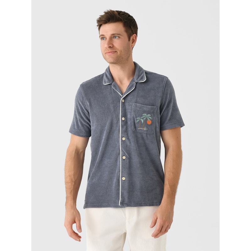 Faherty Brand Men’s Short-Sleeve Cabana Towel Terry Shirt