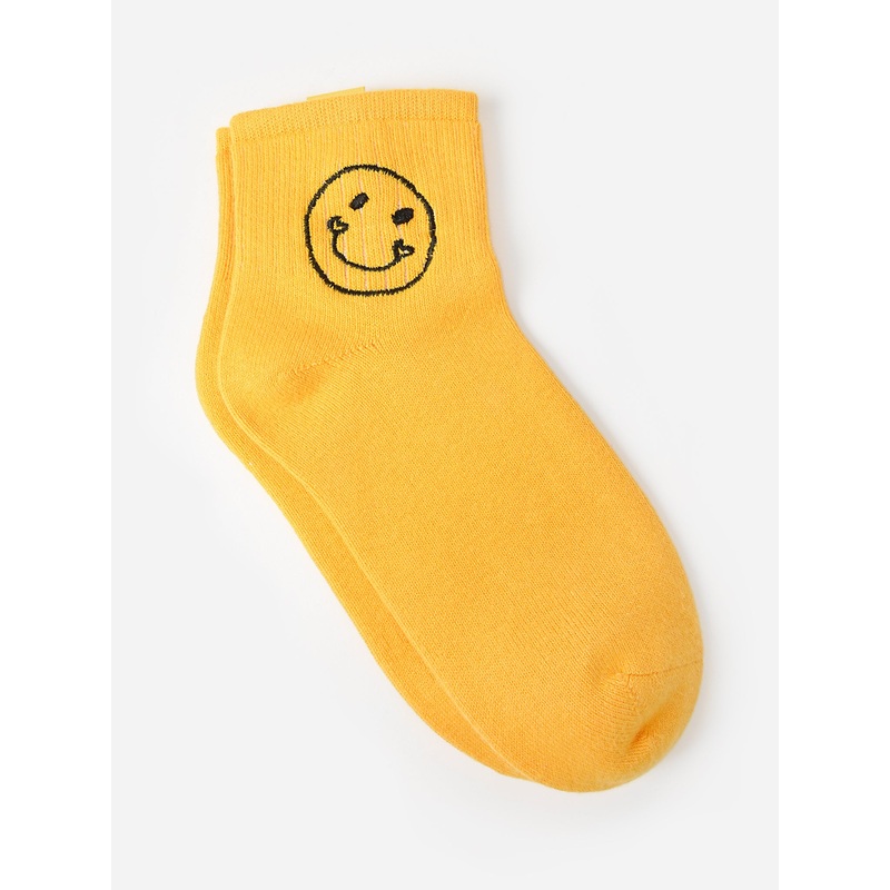 Kerri Rosenthal Women’s Good Morning Smiley Ankle Socks