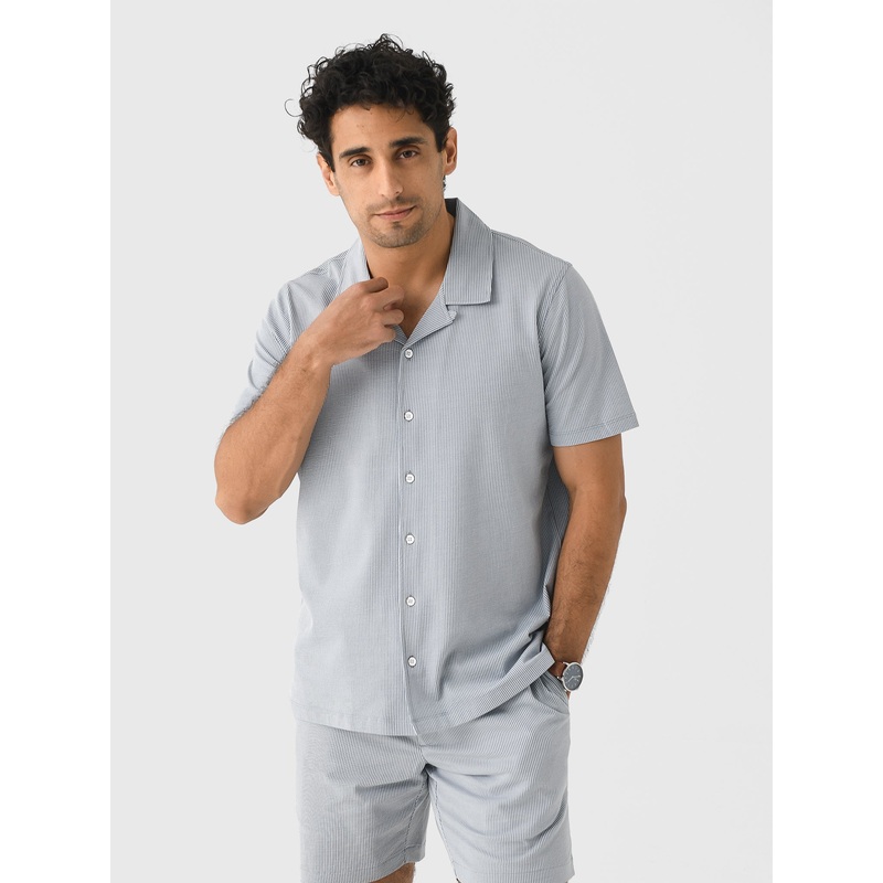 RYE51 Men’s The Bodhi Stretch Seersucker Cabana Shirt