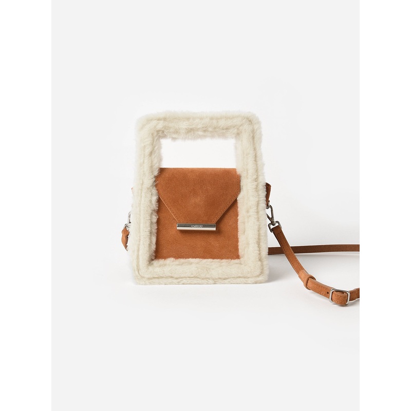 Simkhai Beau Mini Shearling Box Shoulder Bag