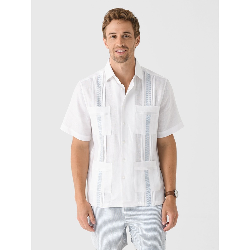 Centuria Men’s Short Sleeve Linen Guayabera Shirt