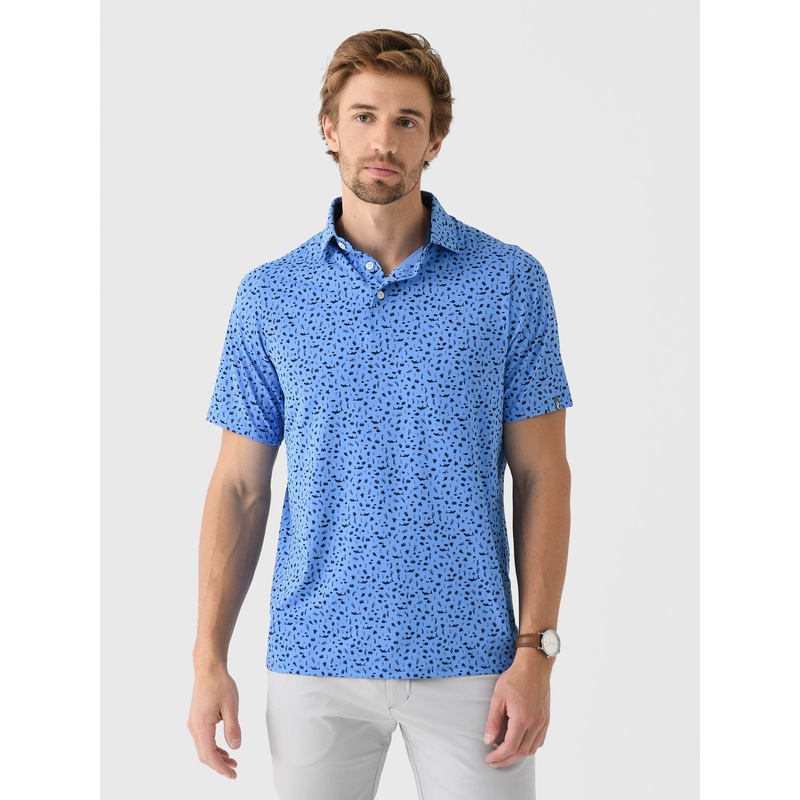 KJUS Men’s Golfer Polo|48|50|52|54|56|58|CERULEAN/ATLANTA BLUE|WHITE|WHITE/ATLANTA BLUE
