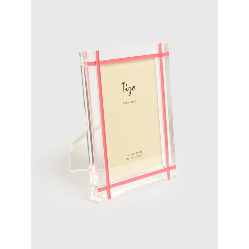 TIZO Lucite Pink Inlay 4×6 Photo Frame