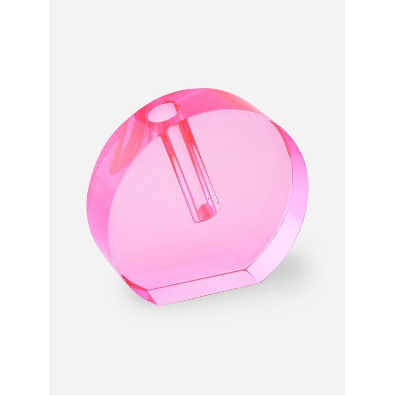 TIZO Small Crystal Round Flat Vase