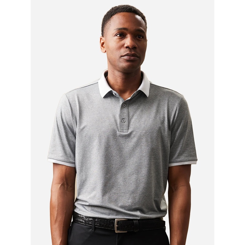 Asher Men’s Melange Polo|XL|CHARCOAL