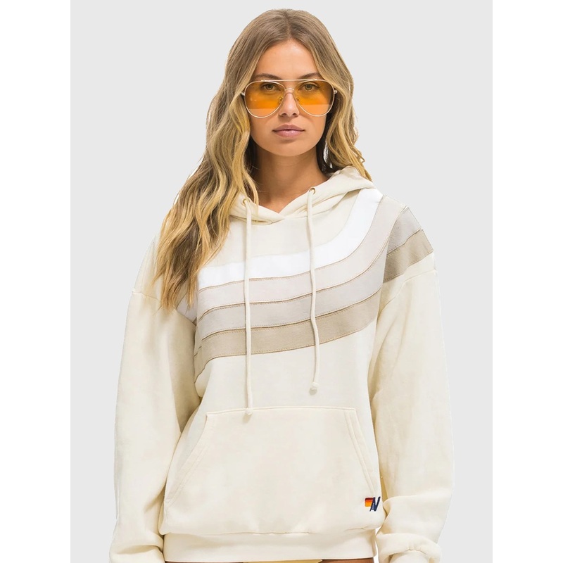 Aviator Nation Women’s Wave Stripe 4 Relaxed Pullover Hoodie