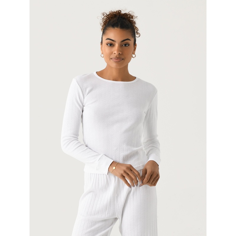 DONNI. Women’s The Pointelle Long Sleeve Top