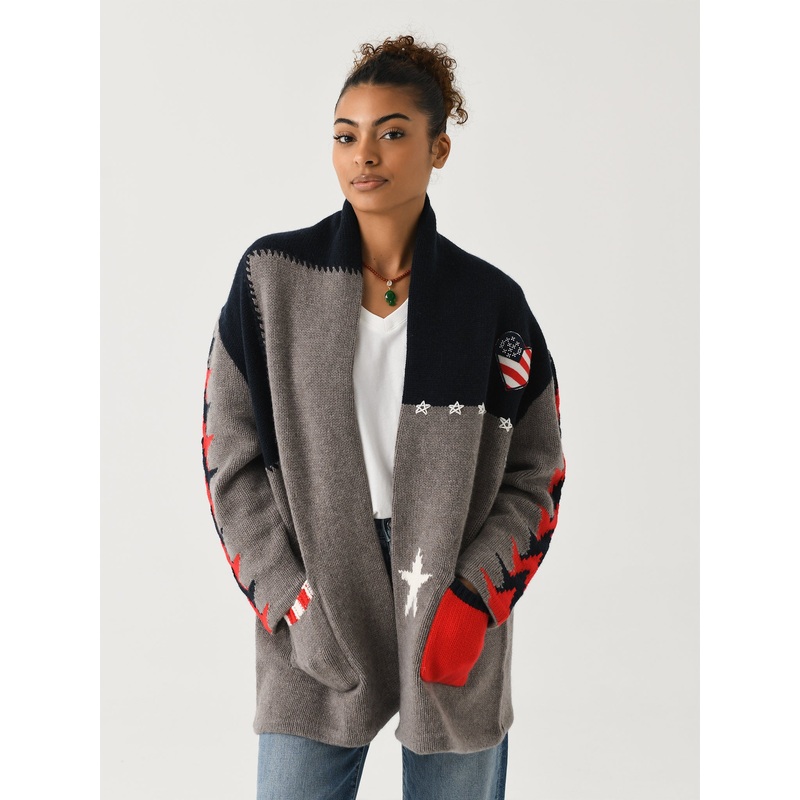 Kujten Women’s Tricotage Intarsia Cardigan