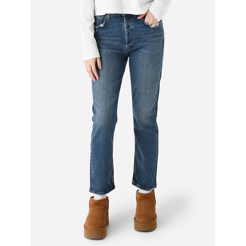 Agolde Women’s Riley Long High Rise Straight Jean