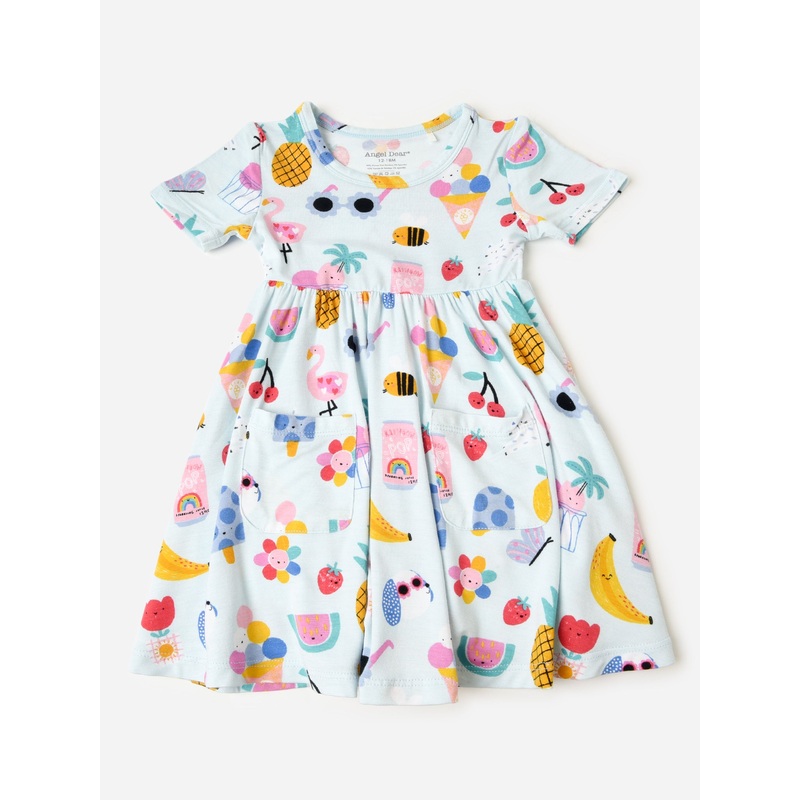 Angel Dear Girls’ Twirly Short Sleeve Dress