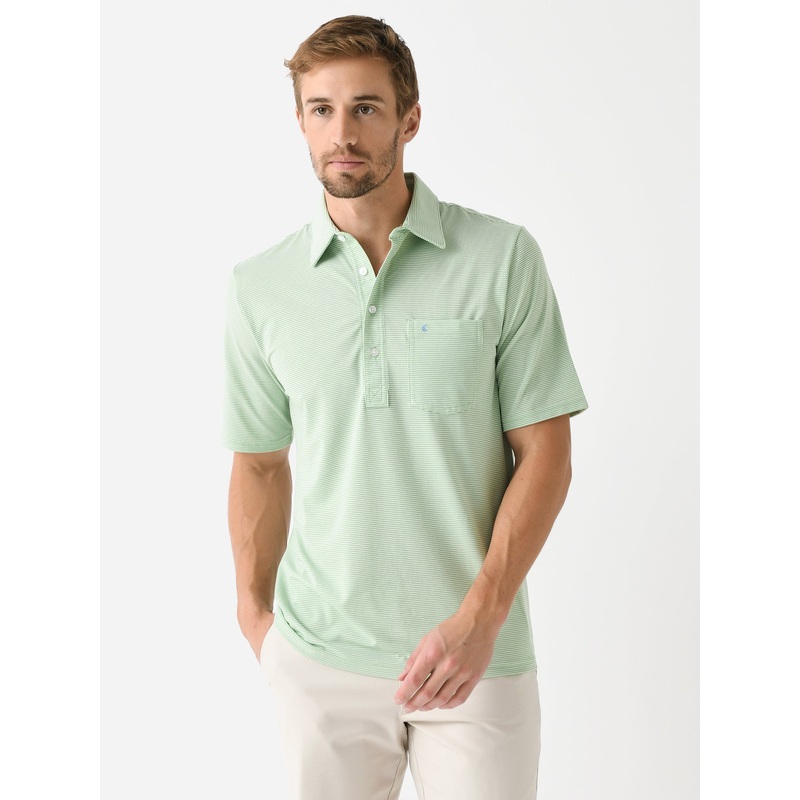 Criquet Men’s Striped Performance Players Polo