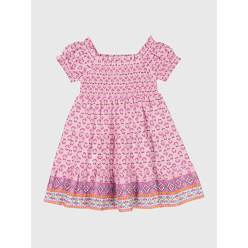 Mayoral Girls’ Smocked Dress|4|5|6|7|8|9|025 MAUVE