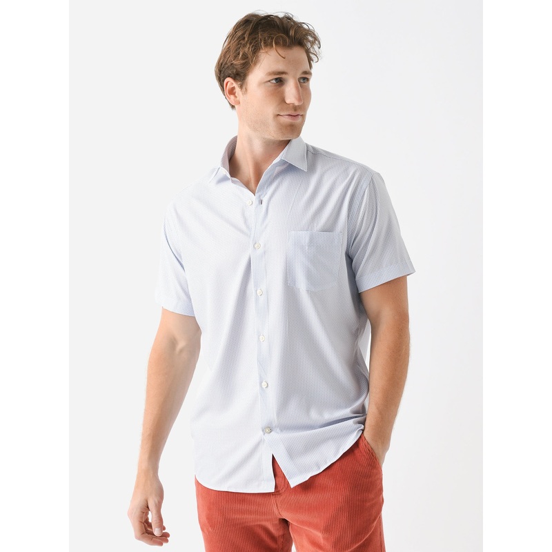 Peter Millar Crown Men’s Bloques Performance Poplin Sport Shirt