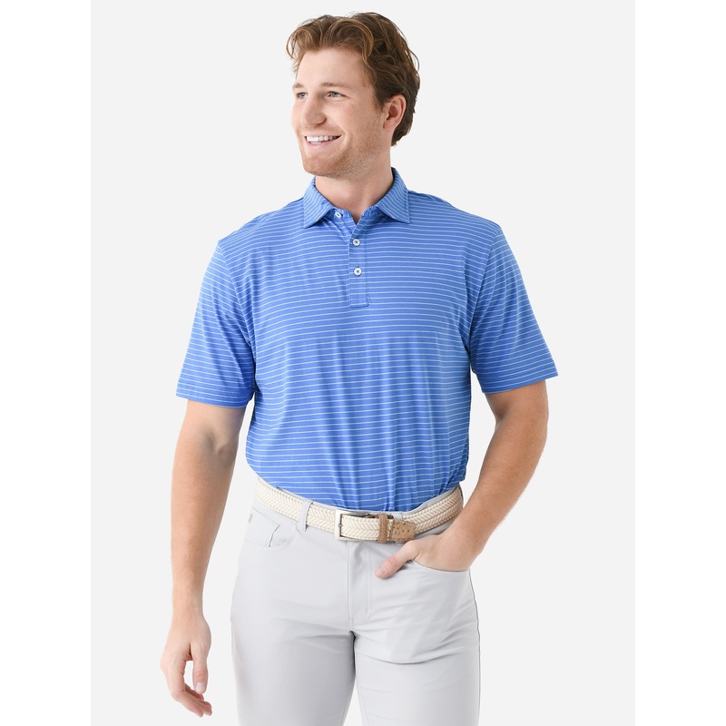 Peter Millar Crown Men’s Pilot Mill Cedar Stripe Short Sleeve Polo