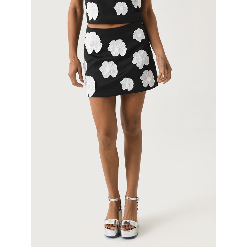 Rotate Women’s Satin Flower Mini Skirt