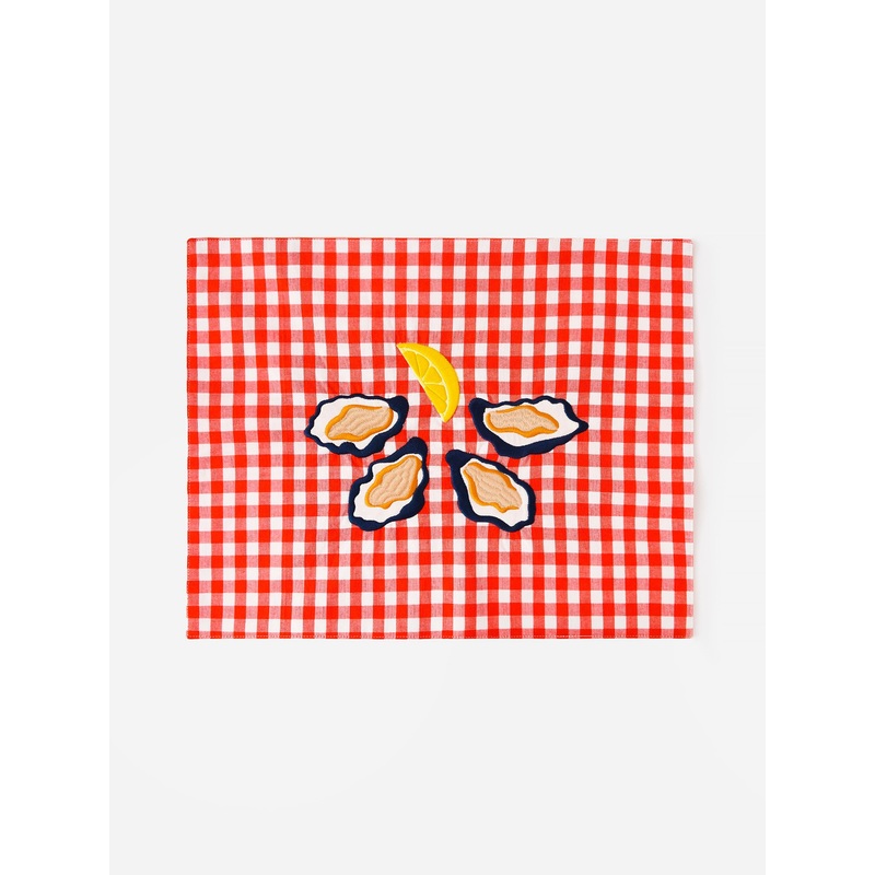 Steak Diane Oyster Placemat|O/S|RED GINGHAM