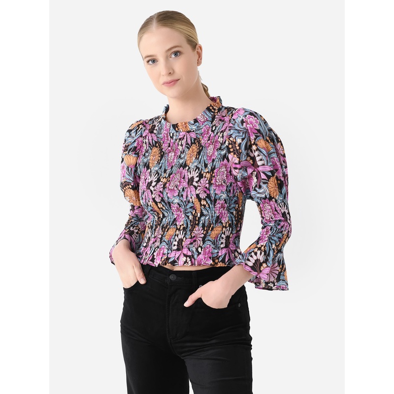 Banjanan Women’s Agnes Top|L|BLACK BEAUTY