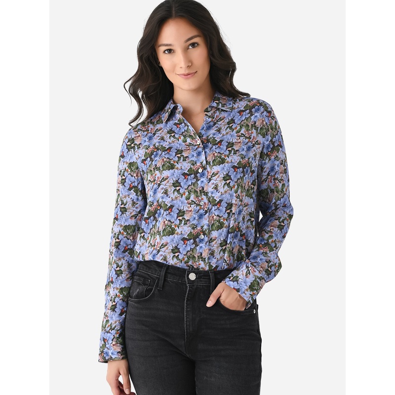 Vince Women’s Wild Primrose Stretch Silk Slim-Fit Blouse