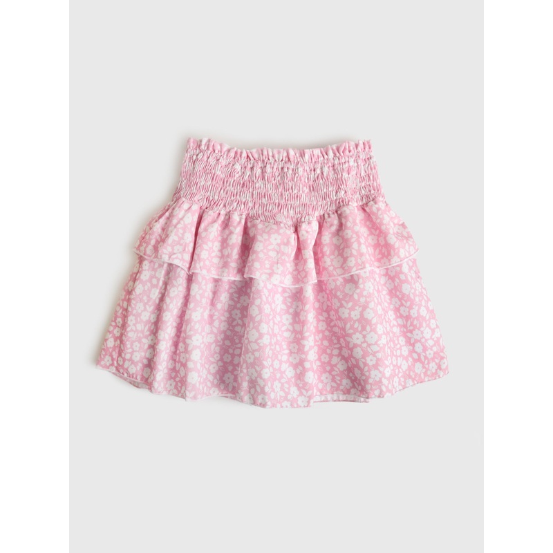 Be Elizabeth Girls’ Floral Smocked Skirt
