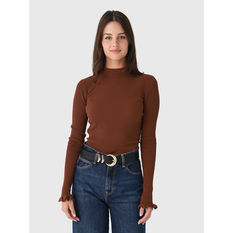 CLEA Women’s Alina Ruffle Hem Knit Top