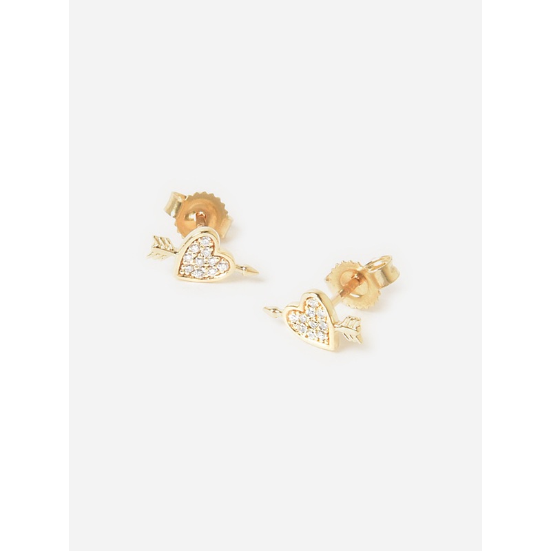 Adina Reyter Pav Heart Arrow Earrings