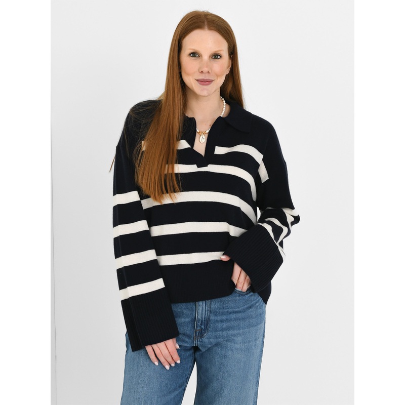 Alex Mill Women’s Isa Striped Cashmere Polo Pullover