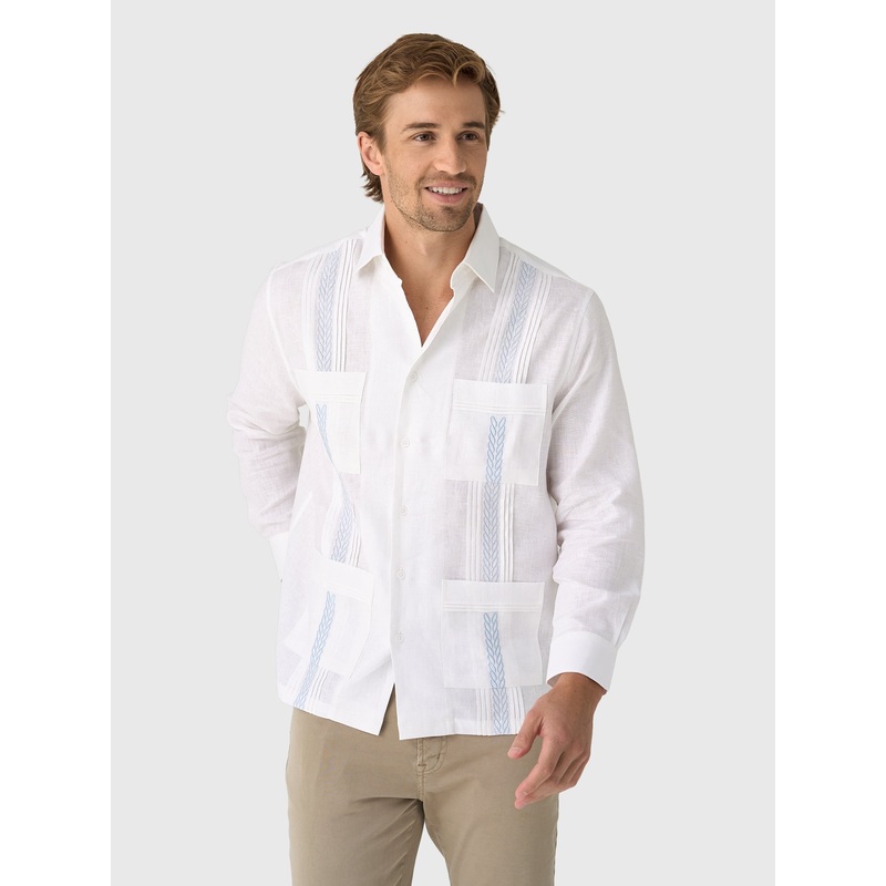 Centuria Men’s Long Sleeve Linen Guayabera Shirt