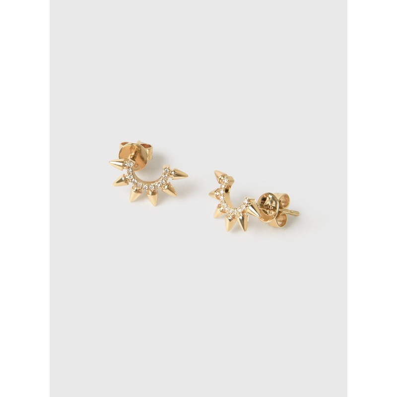 Francie B. Diamond Half Circle Spike Stud Earrings