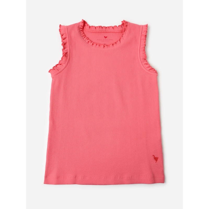 Pink Chicken Girls’ Organic Ruffle Rib Tank