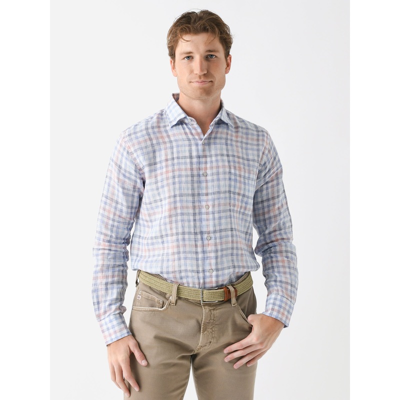 Peter Millar Crown Men’s Breakwater Linen Sport Shirt