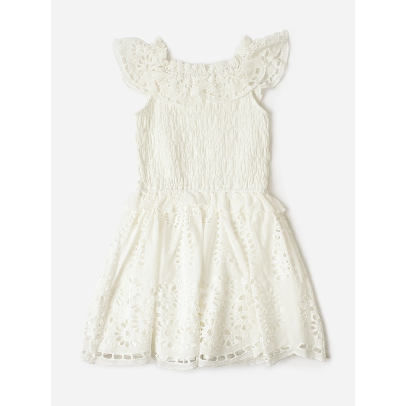 Hannah Banana Girls’ Eyelet Smocked Dress
